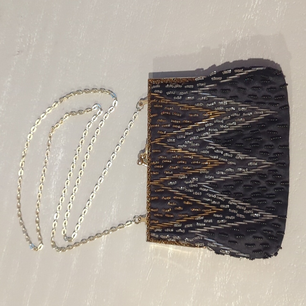Beaded Evening‎ Bag Black